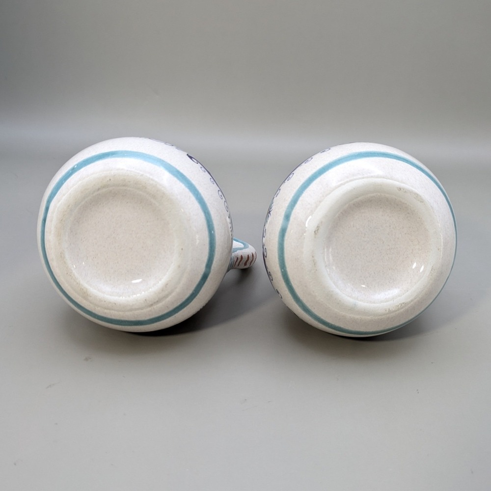 Vintage Ceramiche Deruta Italy Raffaellesco Oil Vinegar Cruet Set Hand Painted - Picture 7 of 13
